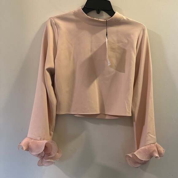 New Zara Pleated Ruffle Sleeve Y2K Boho Chic- Revival Twee Avant Garde Blouse - Picture 2 of 9